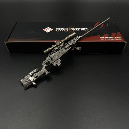 Delta Force Game R93 Sniper Rifle Mini Alloy Replica, Non-Firing Static Replica Game Collectible