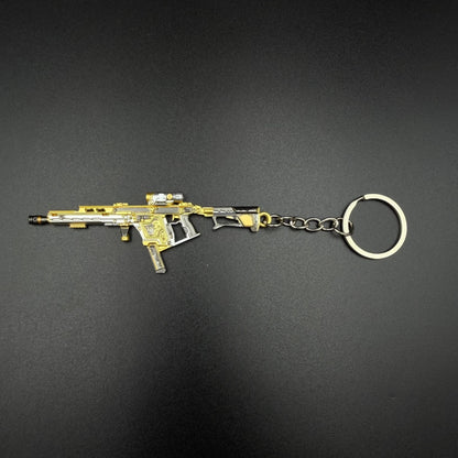 Mini Game Rifle Alloy Keychain Weapon Props Pendant