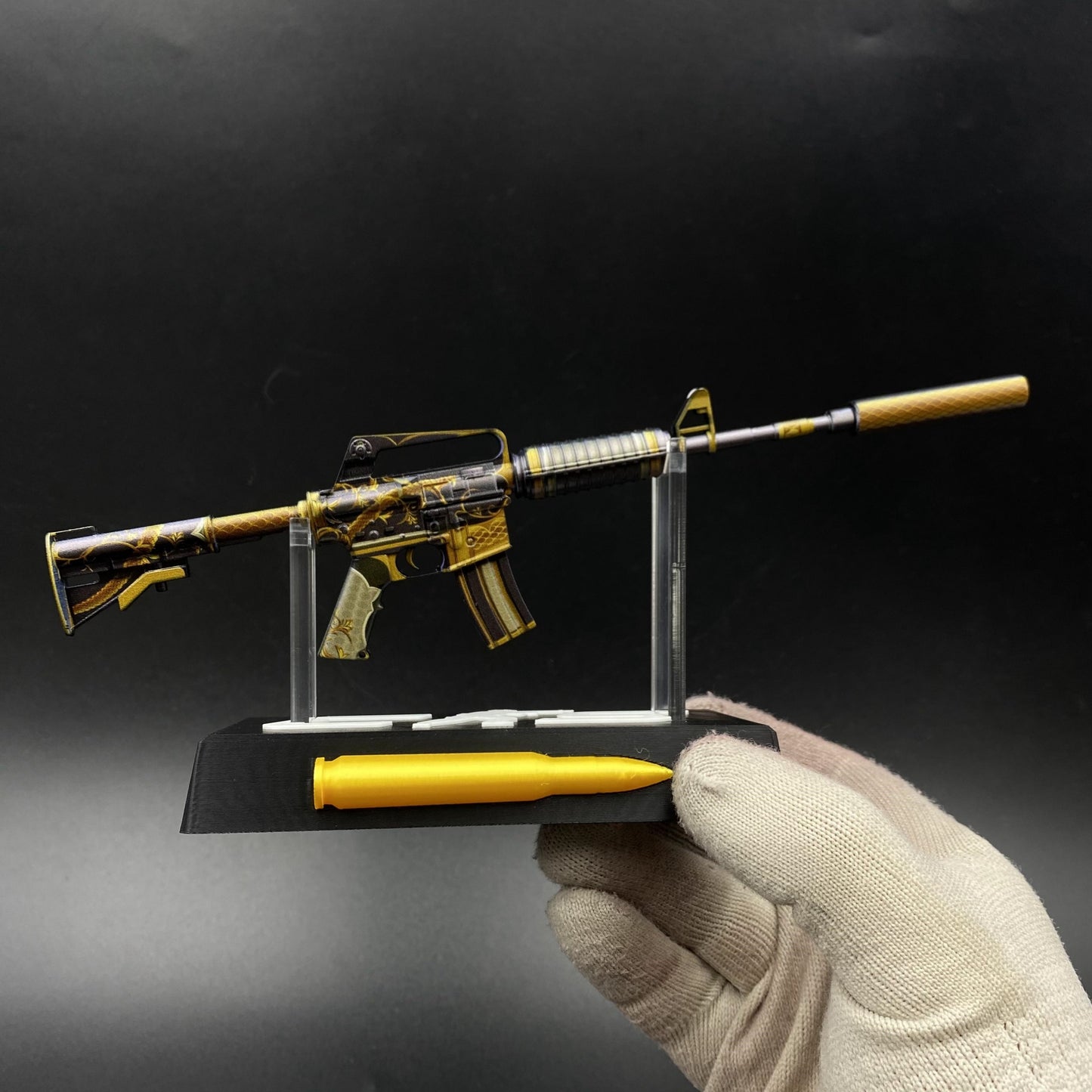 CS2 M4A1-S Golden Coil Mini Metal Replica Gun for Collectible