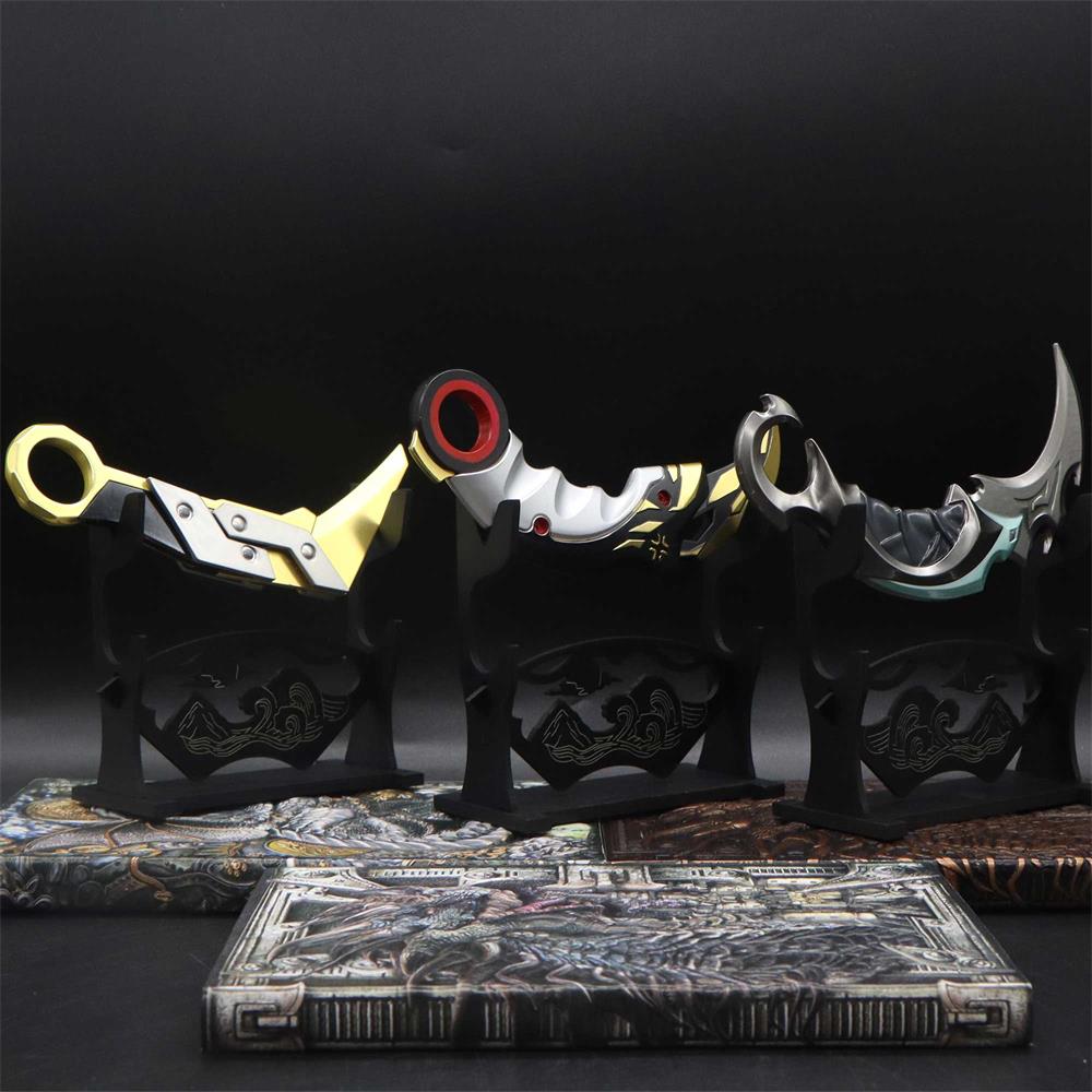 2-Layer Wooden Landscape Pattern Weapon Display Holder