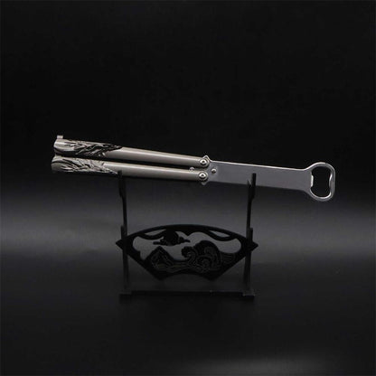 Dragon Head Totem & Sword Metal Balisong Bottle Opener