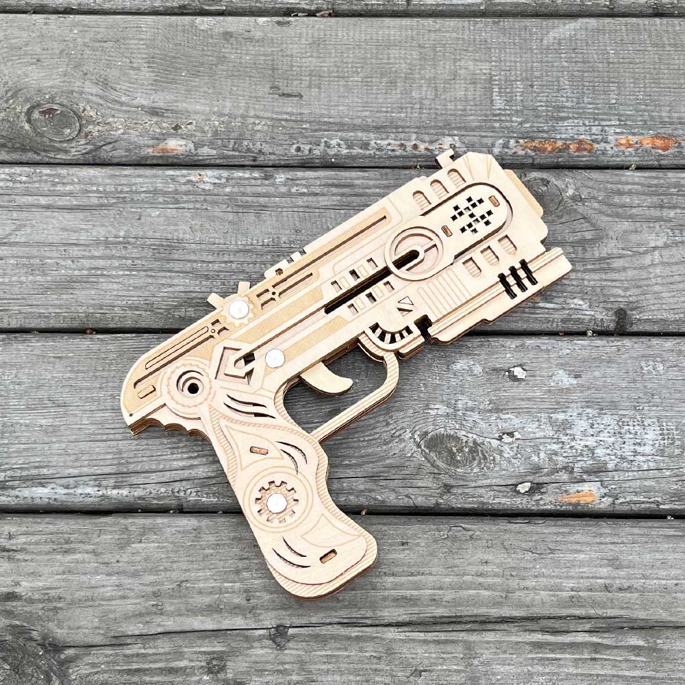 3D Wooden Kit Training Dragon Rubber Band Pistol Model Kit