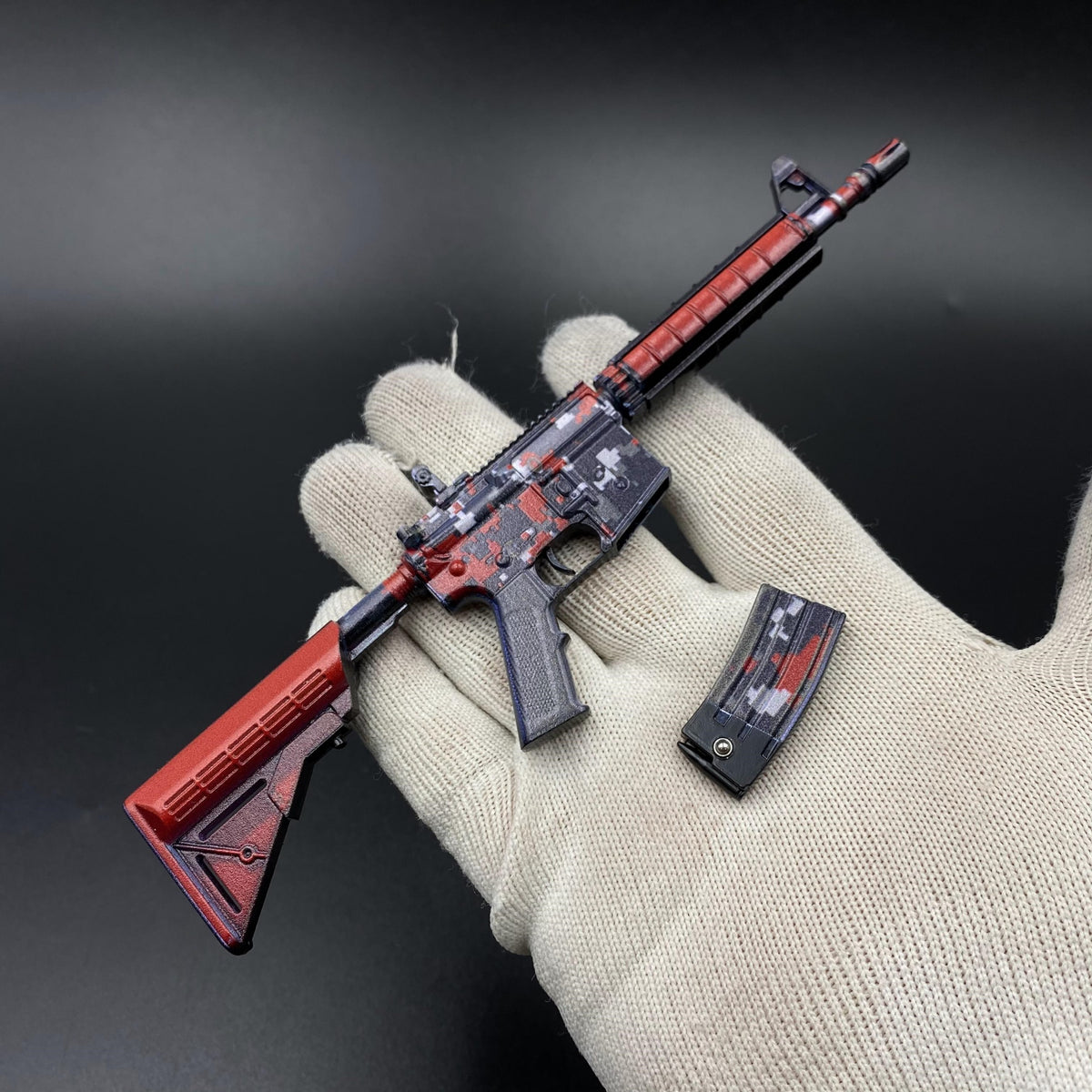 Hot Game Skin CS M4A4 Red DDPAT Gun Miniature Collection