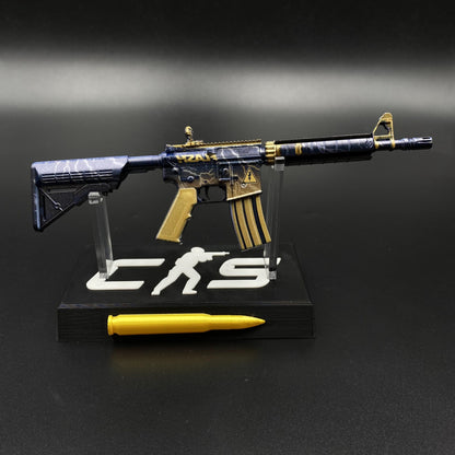 Metal Tiny CS M4A4 Sheet Lightning Gun Miniature For Collection