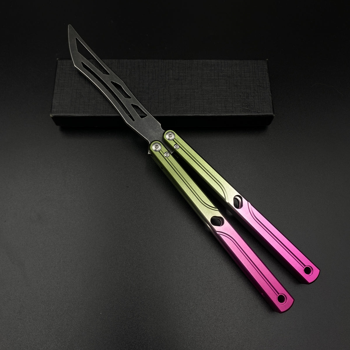 CNC Gradient Balisong Butterfly Knife Trainer Collectible Display Ornament
