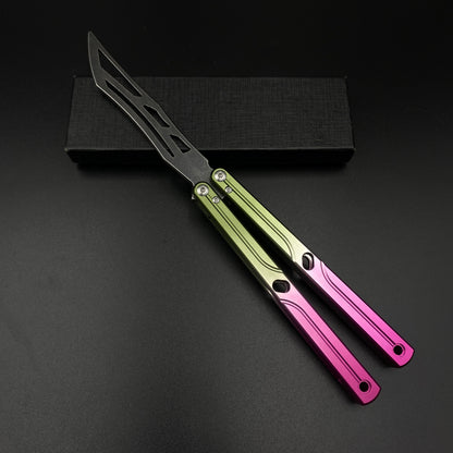 CNC Gradient Balisong Butterfly Knife Trainer Collectible Display Ornament