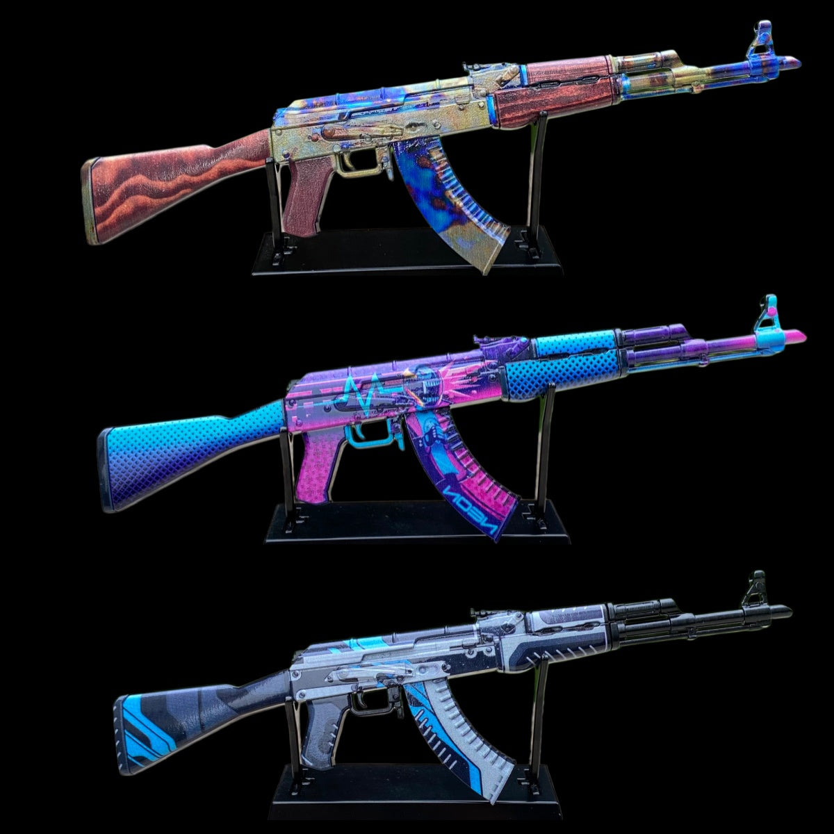 AK47 Neon Rider Case Hardened AK47 Vulcan Metal Gun Miniature