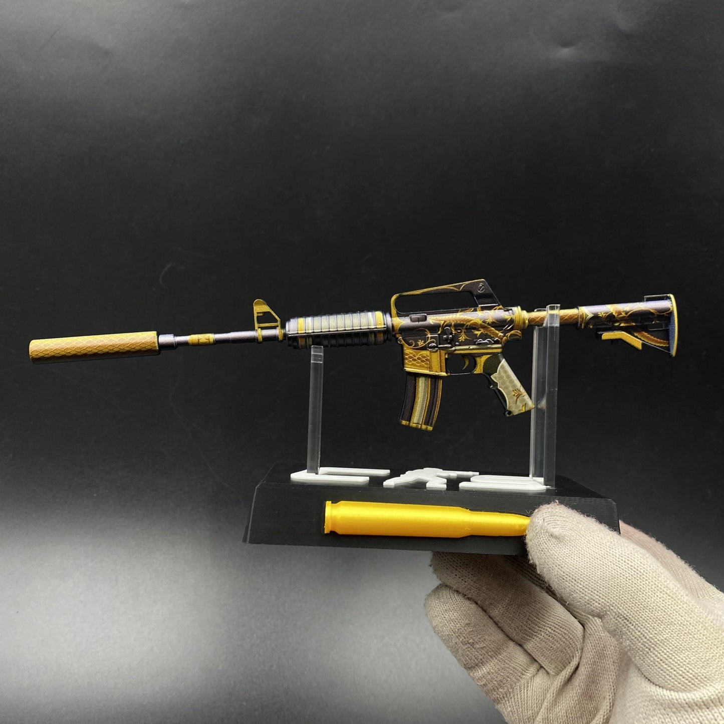 CS2 M4A1-S Golden Coil Mini Metal Replica Gun for Collectible