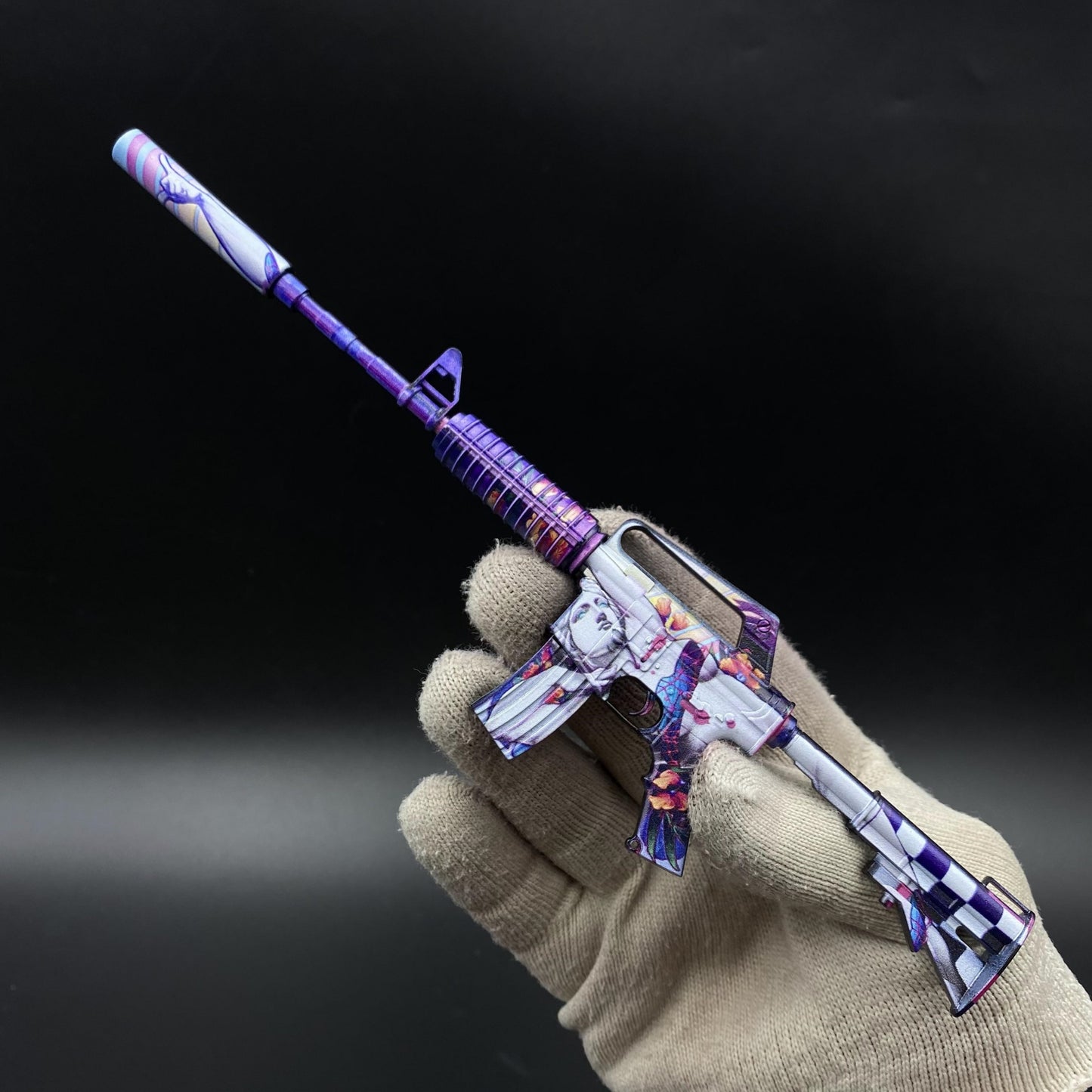 CS M4A1‑S Vaporwave Metal Tiny Gun Replica for Collectible