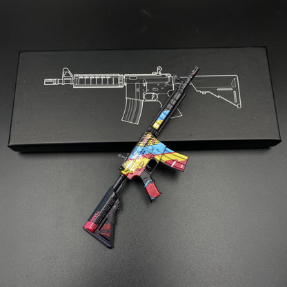 Metal Tiny CS M4A4 Cyber Security Gun Miniature For Collection