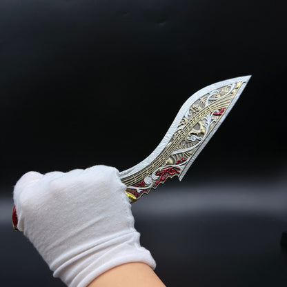 29cm/11.4'' Hot Game S10 Elegy Zinc Alloy Curved Blade Dagger Replica Fantasy Weapon Collection Ornament