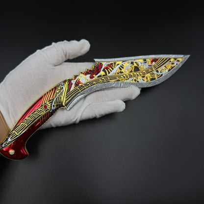 29cm/11.4'' Hot Game S10 Elegy Zinc Alloy Curved Blade Dagger Replica Fantasy Weapon Collection Ornament