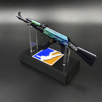 Tiny CS2 AK47 Ice Coaled Gun Miniature Metal Replica For Display