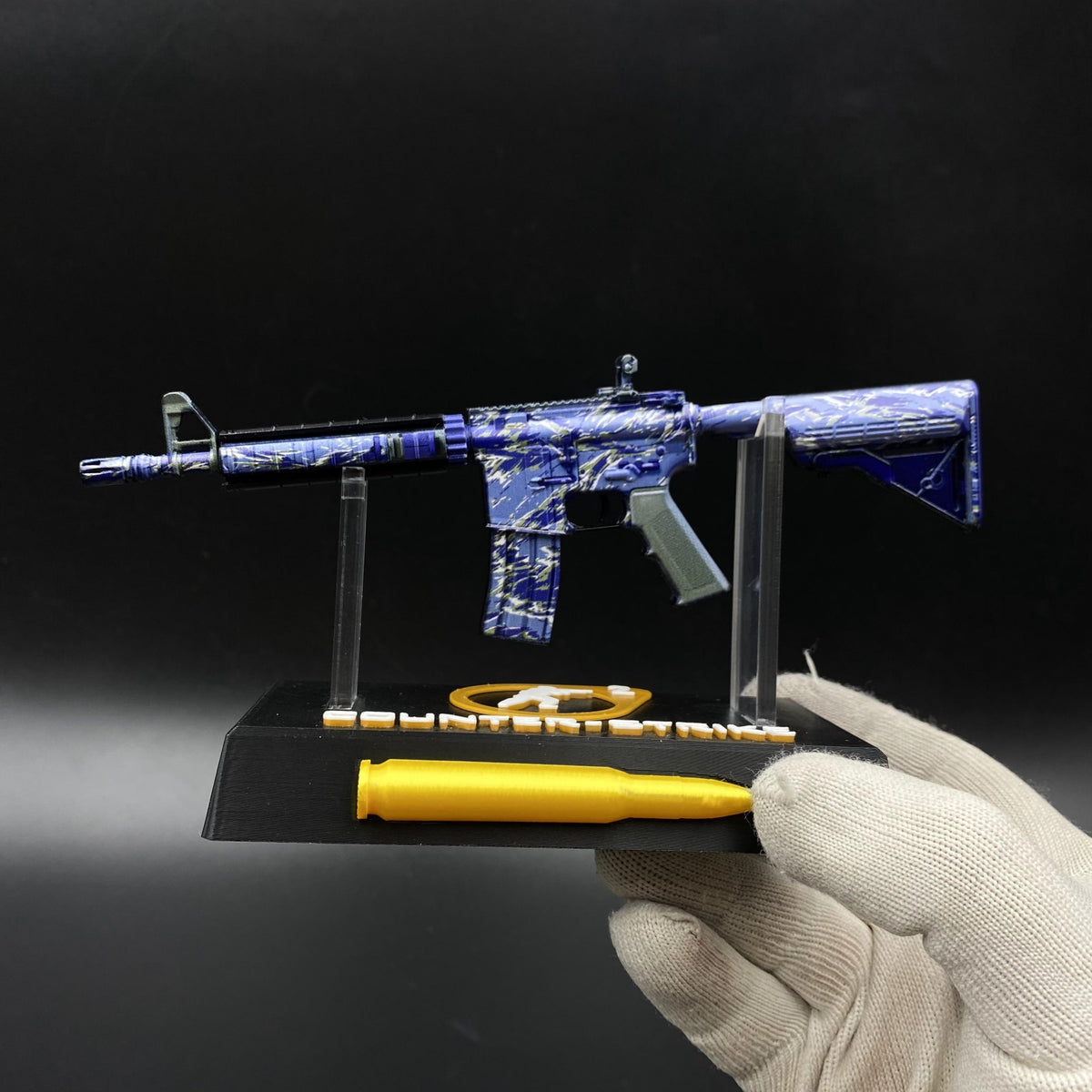 Metal Tiny CS M4A4 Naval Shred Camo Gun Miniature For Collection
