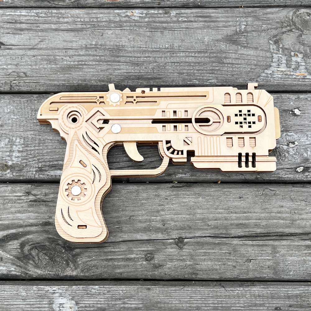 3D Wooden Kit Training Dragon Rubber Band Pistol Model Kit