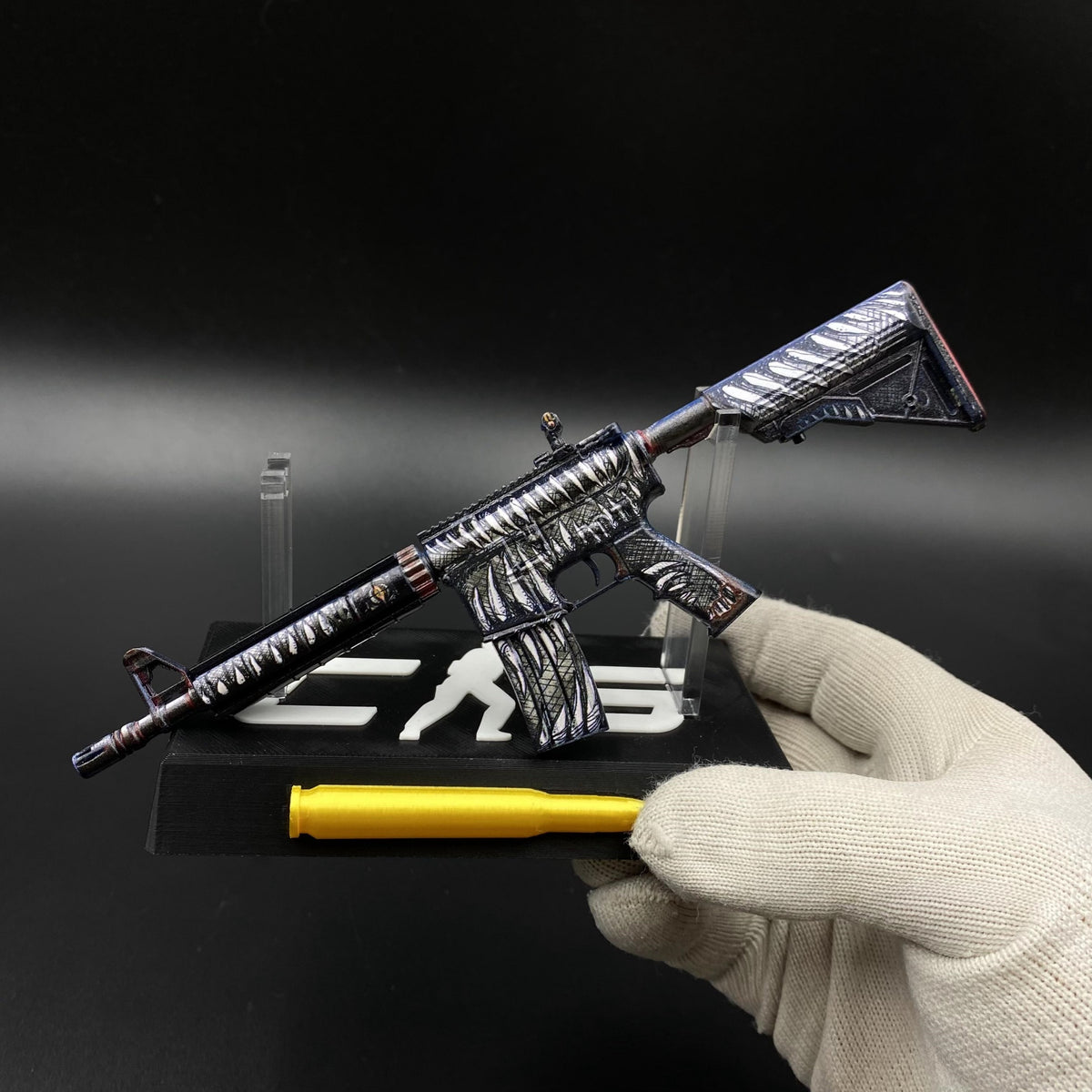 CS M4A4 Zubastick Miniature Gun Metal Replica Rifle Game Fan Collectible Gift