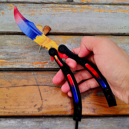 Global Offensive Game Butterfly Knife Blunt Blade Trainer Replica