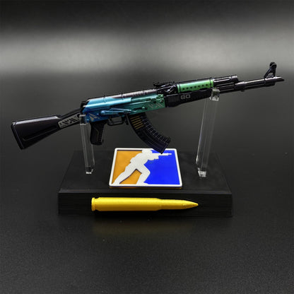 Tiny CS2 AK47 Ice Coaled Gun Miniature Metal Replica For Display