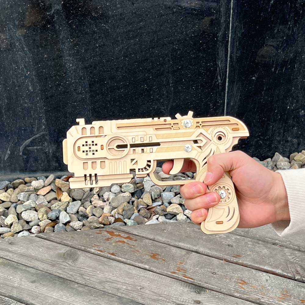 3D Wooden Kit Training Dragon Rubber Band Pistol Model Kit