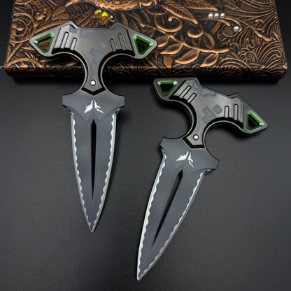 1:1 Scale Replica of Rogue Dagger Knife, Skin Replica Cosplay Prop Set Unsharpened Game Prop Collectible