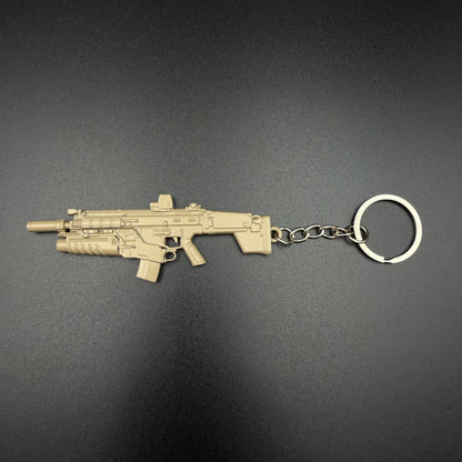 Mini Game Rifle Alloy Keychain Weapon Props Pendant