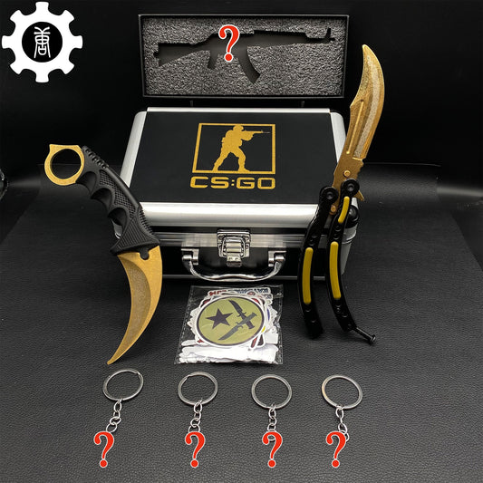 Lore Skin Balisong Karambit Stickers Keychains Tiny AK Gift Case