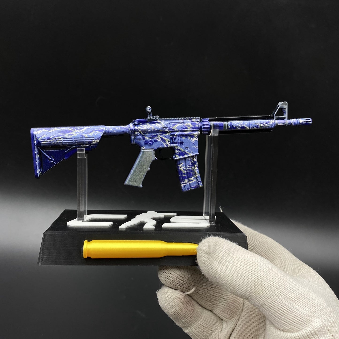 Metal Tiny CS M4A4 Naval Shred Camo Gun Miniature For Collection