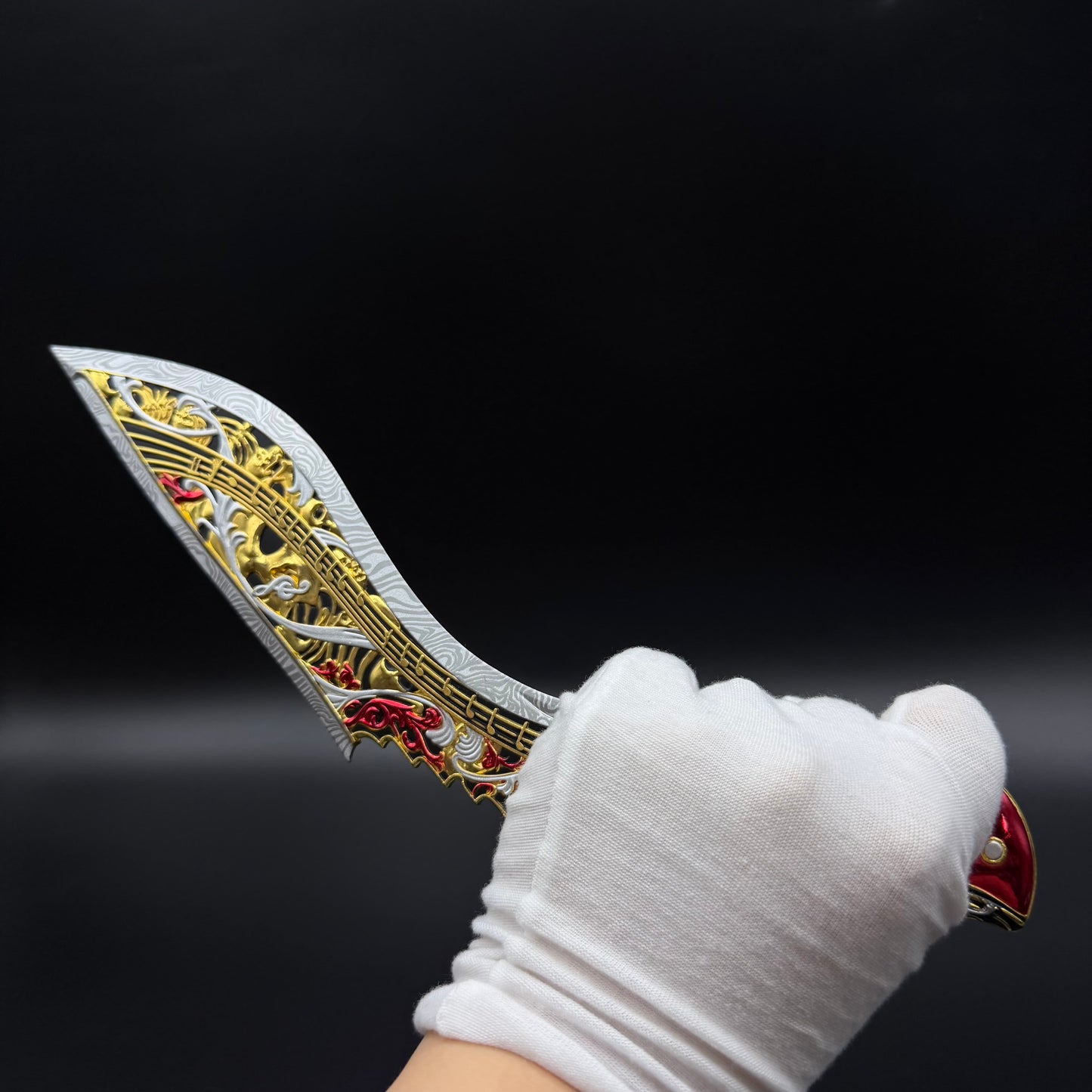 29cm/11.4'' Hot Game S10 Elegy Zinc Alloy Curved Blade Dagger Replica Fantasy Weapon Collection Ornament