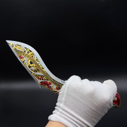 29cm/11.4'' Hot Game S10 Elegy Zinc Alloy Curved Blade Dagger Replica Fantasy Weapon Collection Ornament