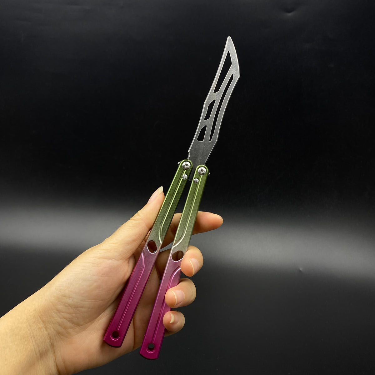 CNC Gradient Balisong Butterfly Knife Trainer Collectible Display Ornament