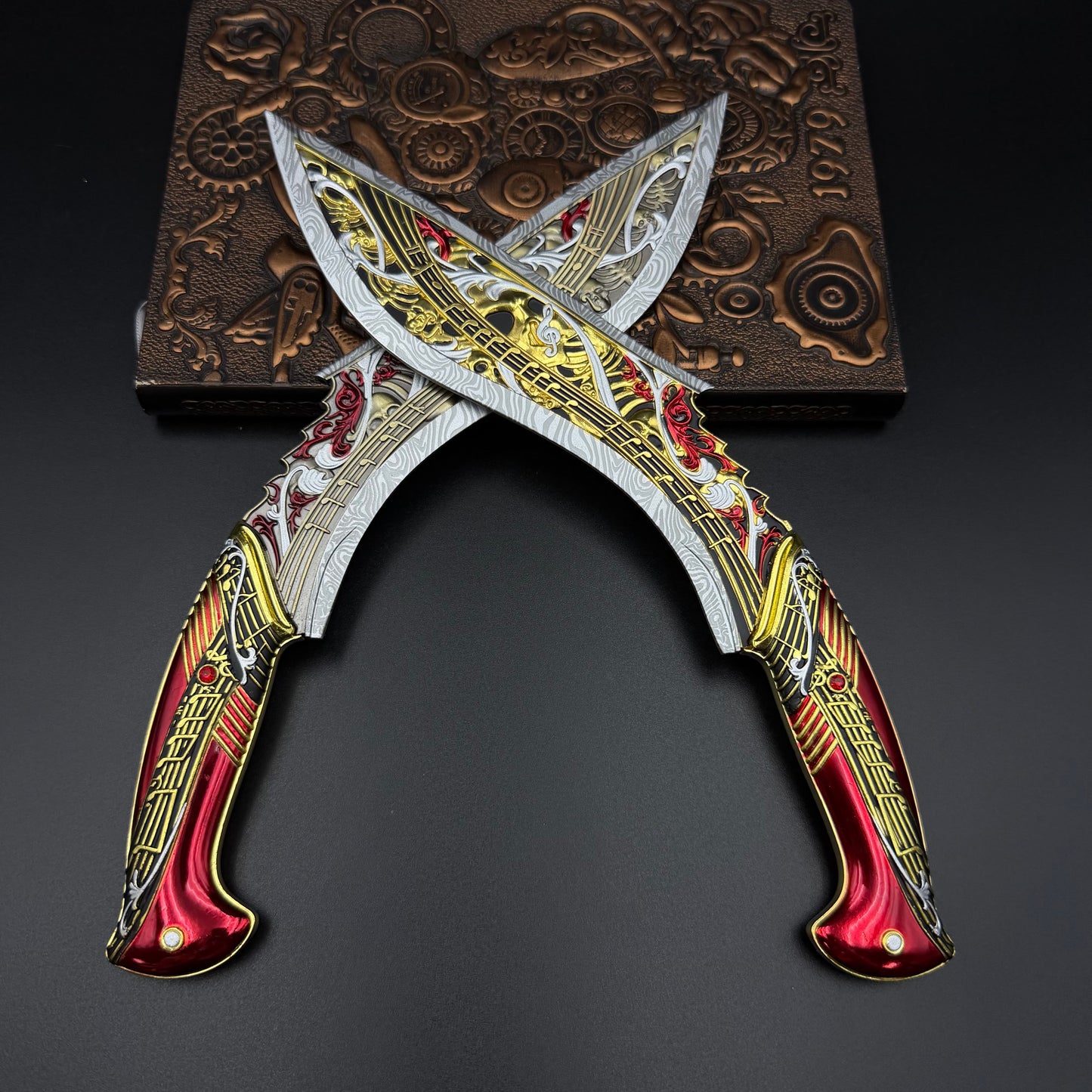 29cm/11.4'' Hot Game S10 Elegy Zinc Alloy Curved Blade Dagger Replica Fantasy Weapon Collection Ornament