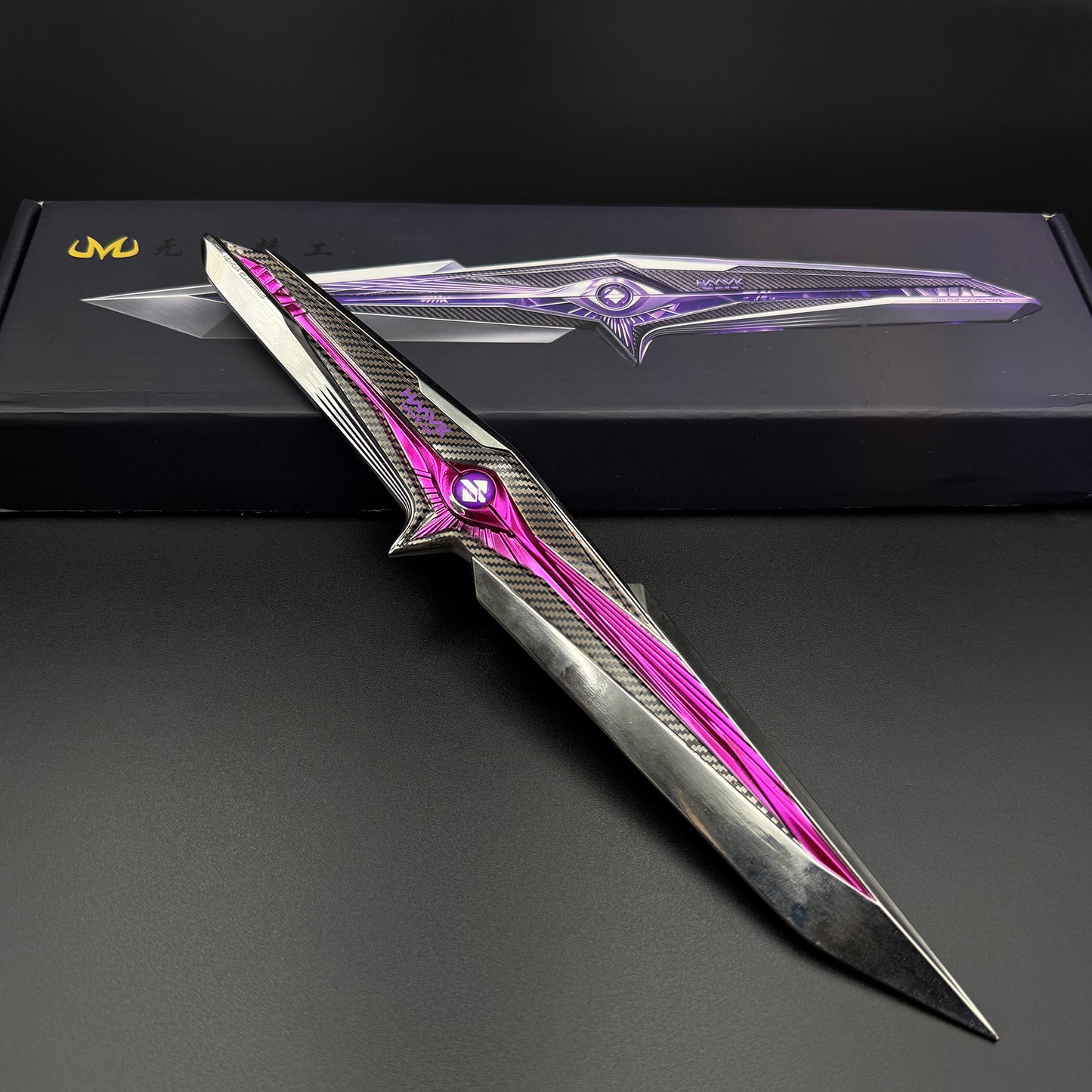 28cm/11'' 1:1 Scale Replica Delta S9 Falling Star Game Knife IRL Replica Knife Blunt Blade