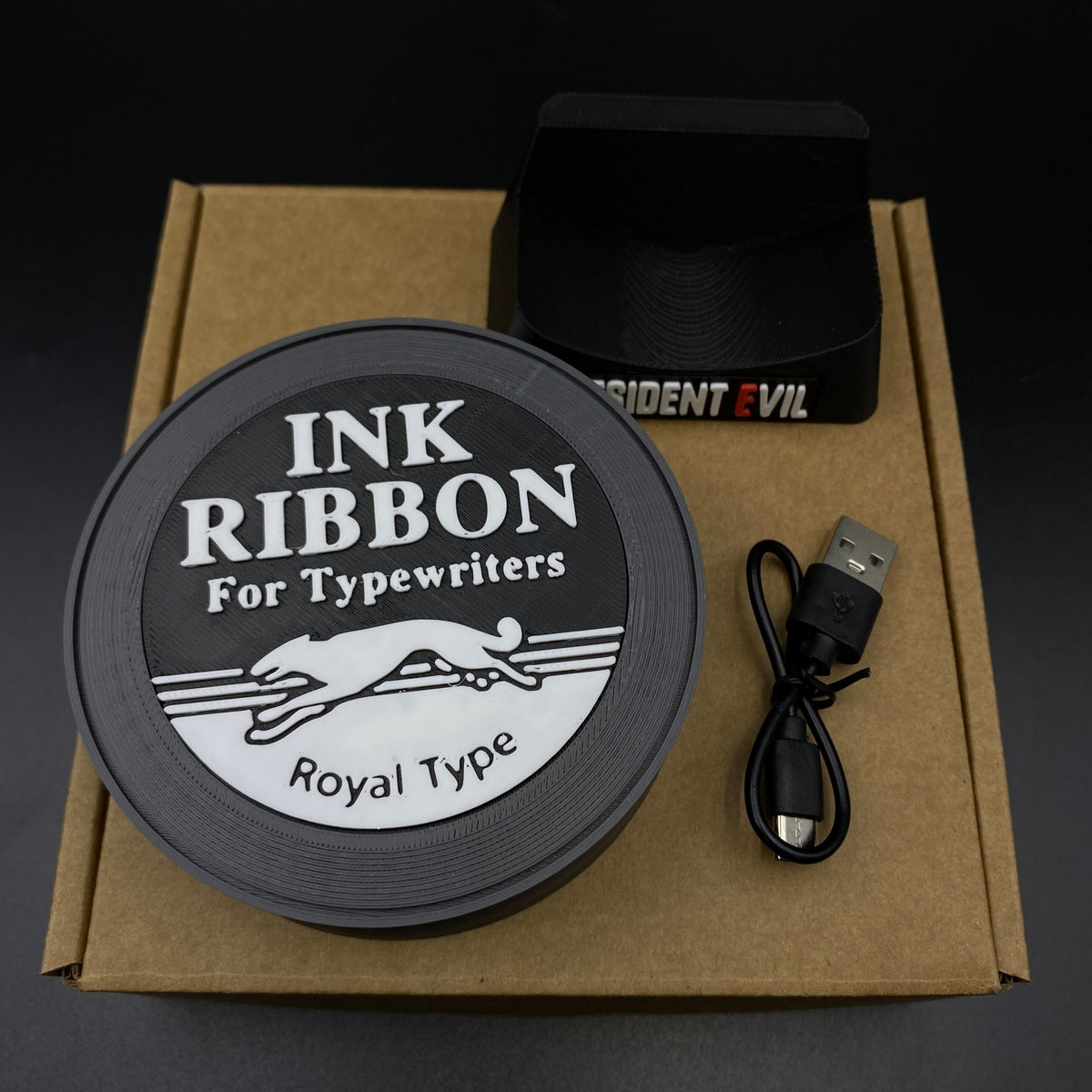 RE Ink Ribbon Speaker 3D Printed Horror Game Themed Desktop Decor Gift