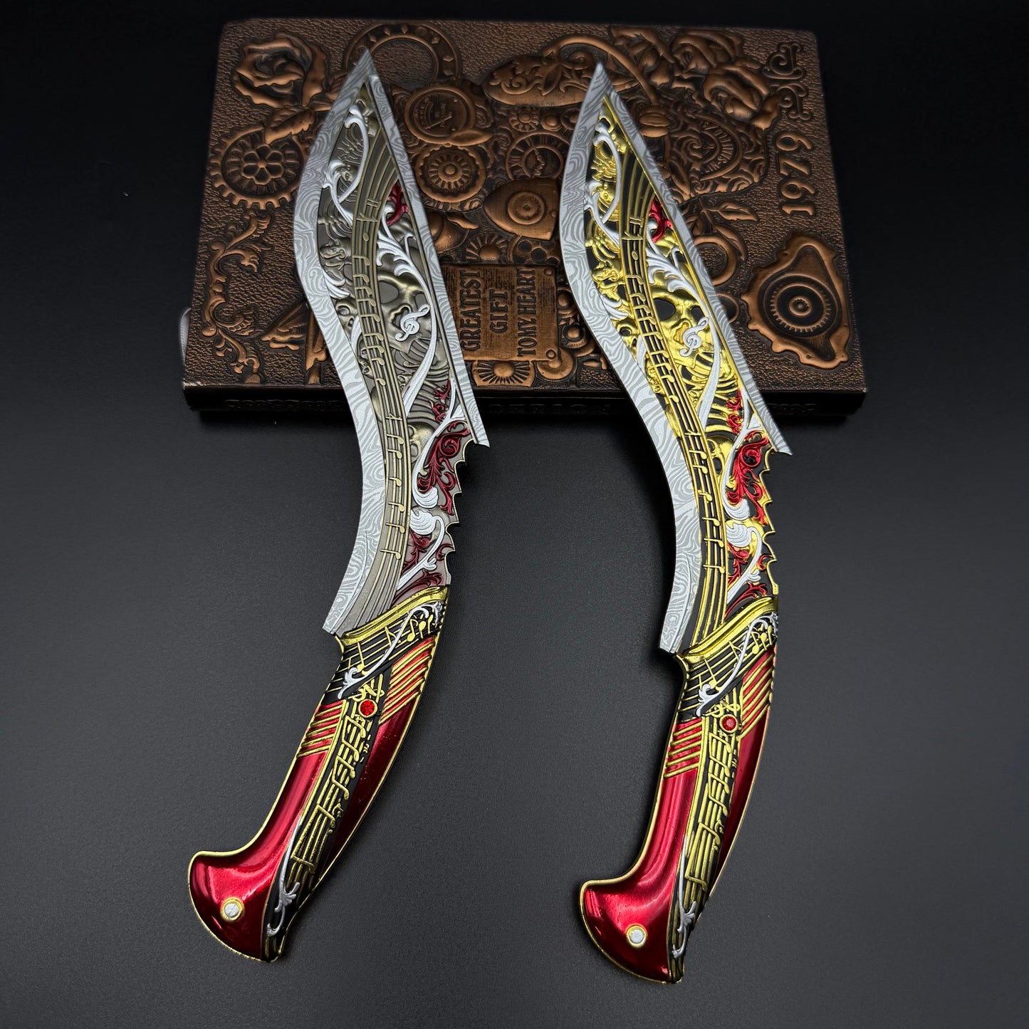 29cm/11.4'' Hot Game S10 Elegy Zinc Alloy Curved Blade Dagger Replica Fantasy Weapon Collection Ornament