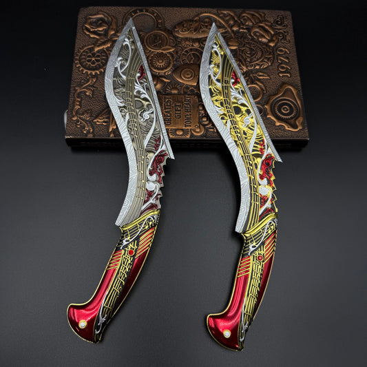 29cm/11.4'' Hot Game S10 Elegy Zinc Alloy Curved Blade Dagger Replica Fantasy Weapon Collection Ornament