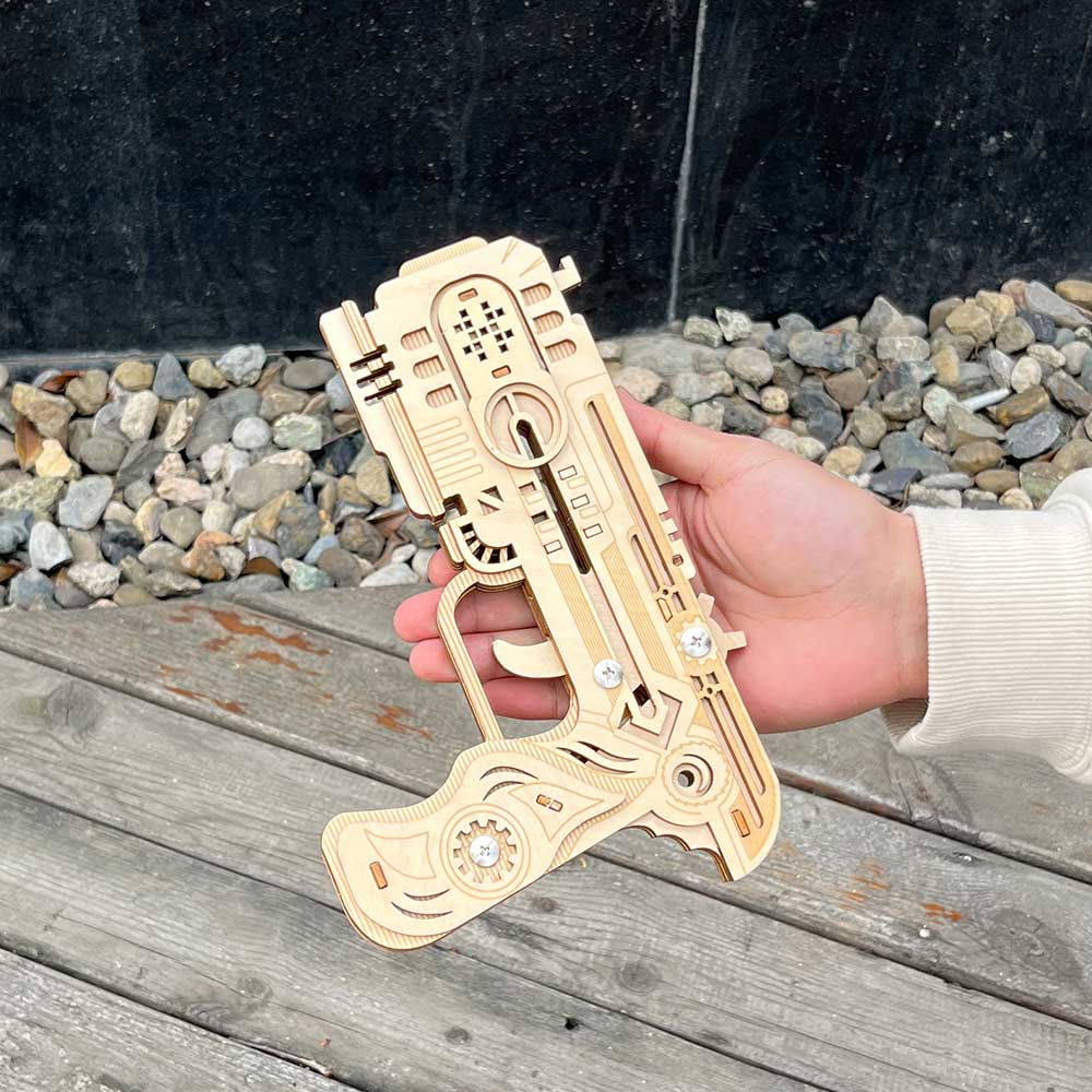 3D Wooden Kit Training Dragon Rubber Band Pistol Model Kit