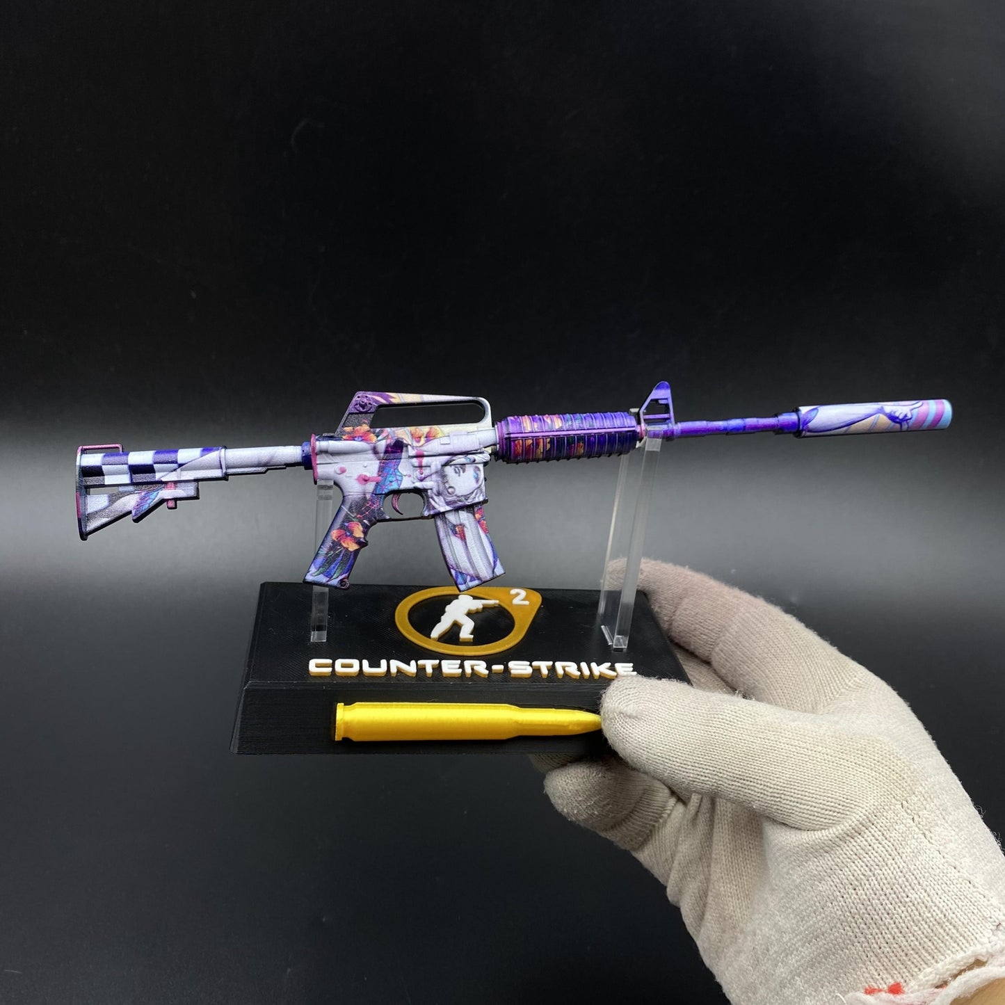 CS M4A1‑S Vaporwave Metal Tiny Gun Replica for Collectible