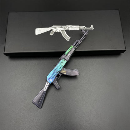 Tiny CS2 AK47 Ice Coaled Gun Miniature Metal Replica For Display