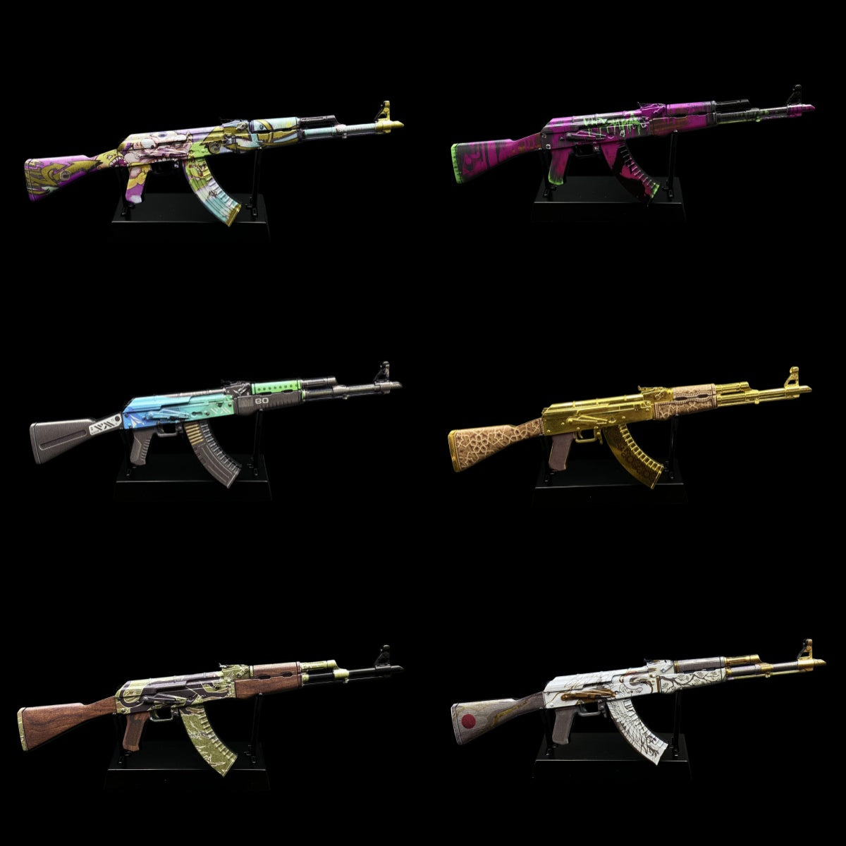 New Hot Skin AK47 Jaguar Neon Revolution Ice Coaled B the Monster Gold Arabesque Crane Flight Miniature