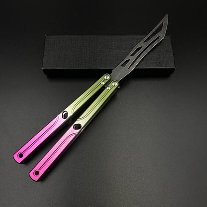 CNC Gradient Balisong Butterfly Knife Trainer Collectible Display Ornament