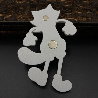 Black White Mr. Raccoon Art Fridge Magnet Fan-Made Refrigerator Decoration Magnet for Game Collectors
