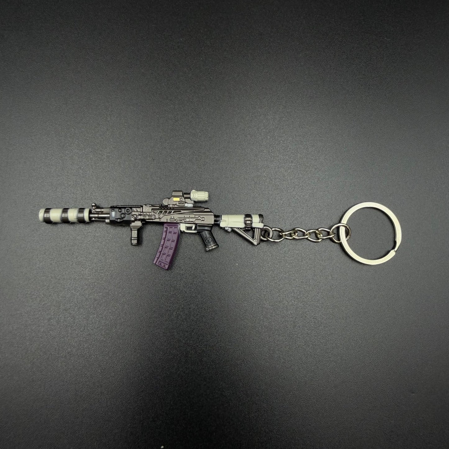 Mini Game Rifle Alloy Keychain Weapon Props Pendant