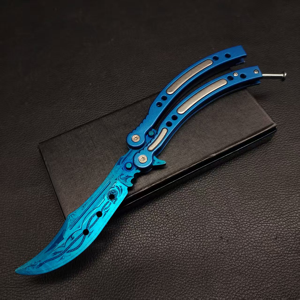 Cartel Blue Metal Balisong Game Butterfly Knife 