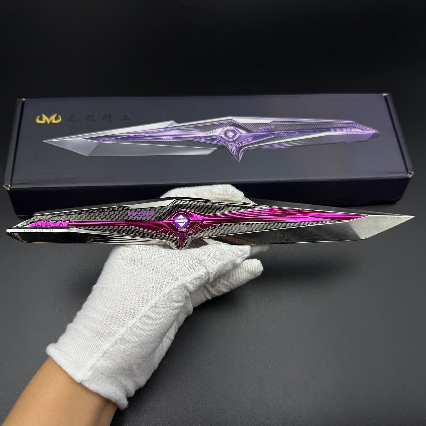 28cm/11'' 1:1 Scale Replica Delta S9 Falling Star Game Knife IRL Replica Knife Blunt Blade