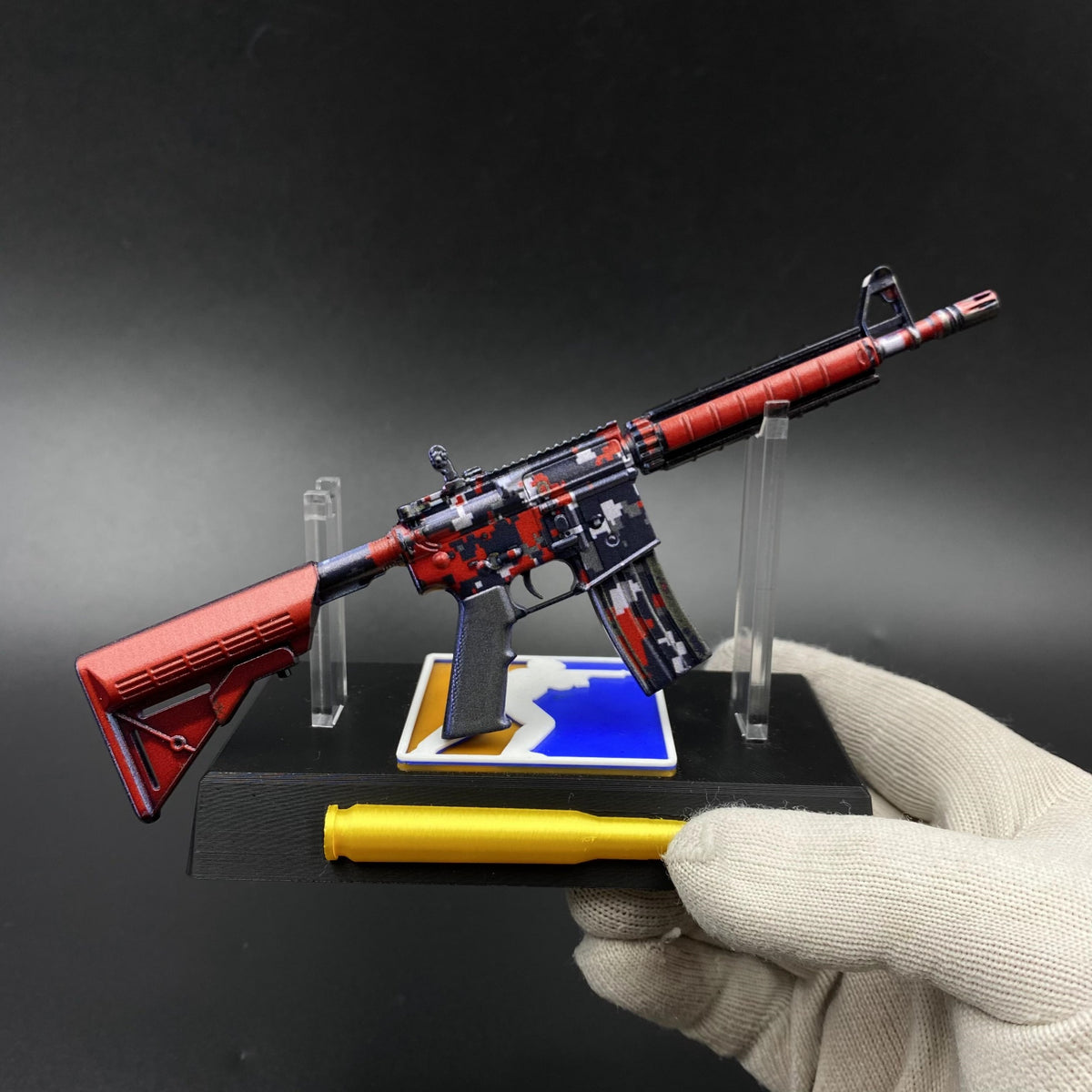 Hot Game Skin CS M4A4 Red DDPAT Gun Miniature Collection