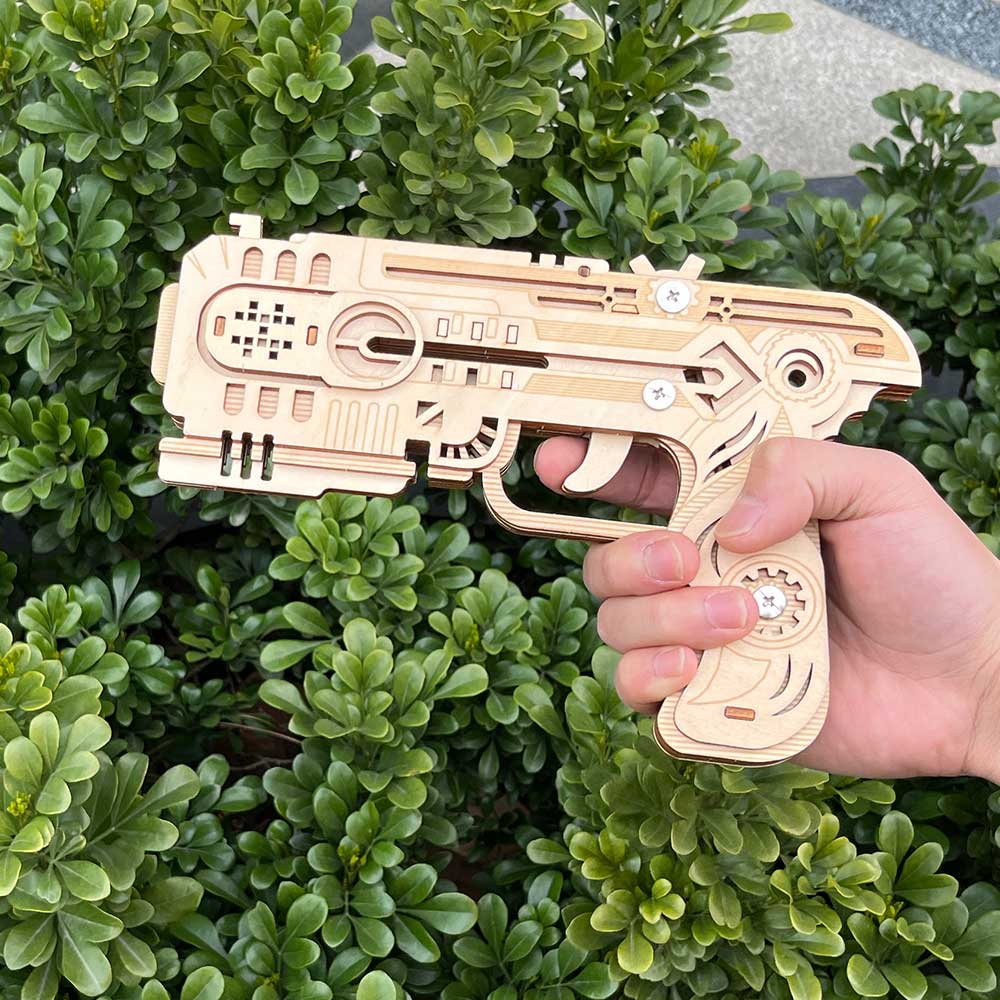 3D Wooden Kit Training Dragon Rubber Band Pistol Model Kit