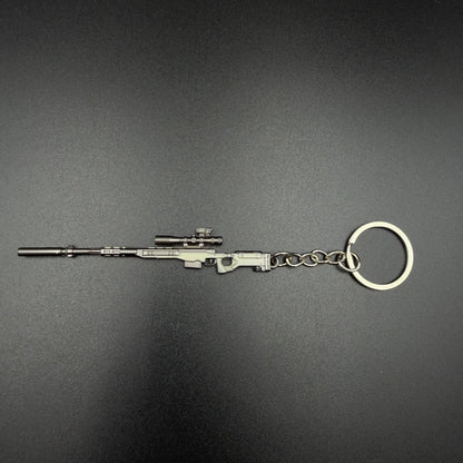 Mini Game Rifle Alloy Keychain Weapon Props Pendant
