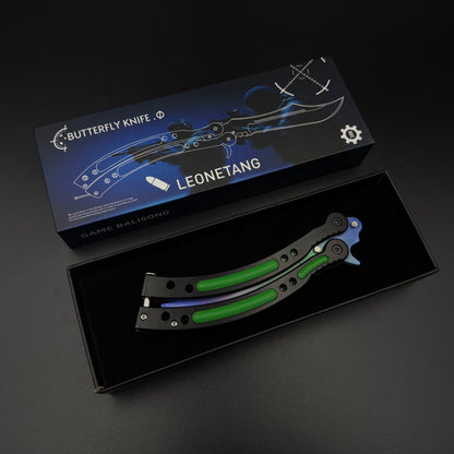 CS Butterfly Knife Gamma Doppler Unsharpened Balisong Trainer
