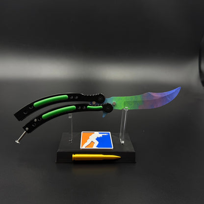 CS Butterfly Knife Gamma Doppler Unsharpened Balisong Trainer