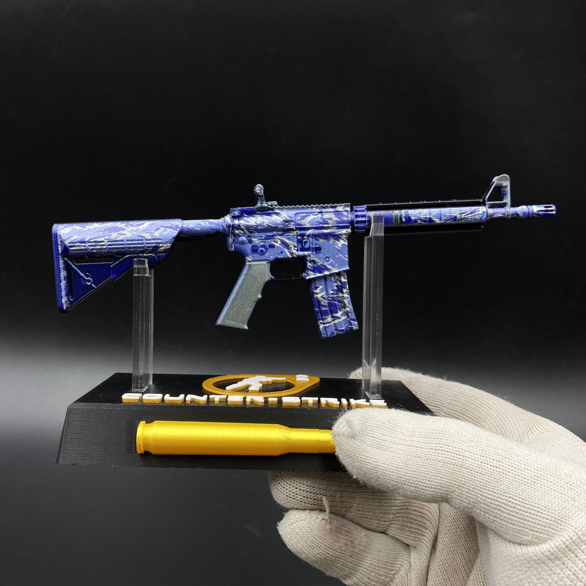 Metal Tiny CS M4A4 Naval Shred Camo Gun Miniature For Collection